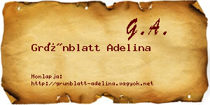 Grünblatt Adelina névjegykártya